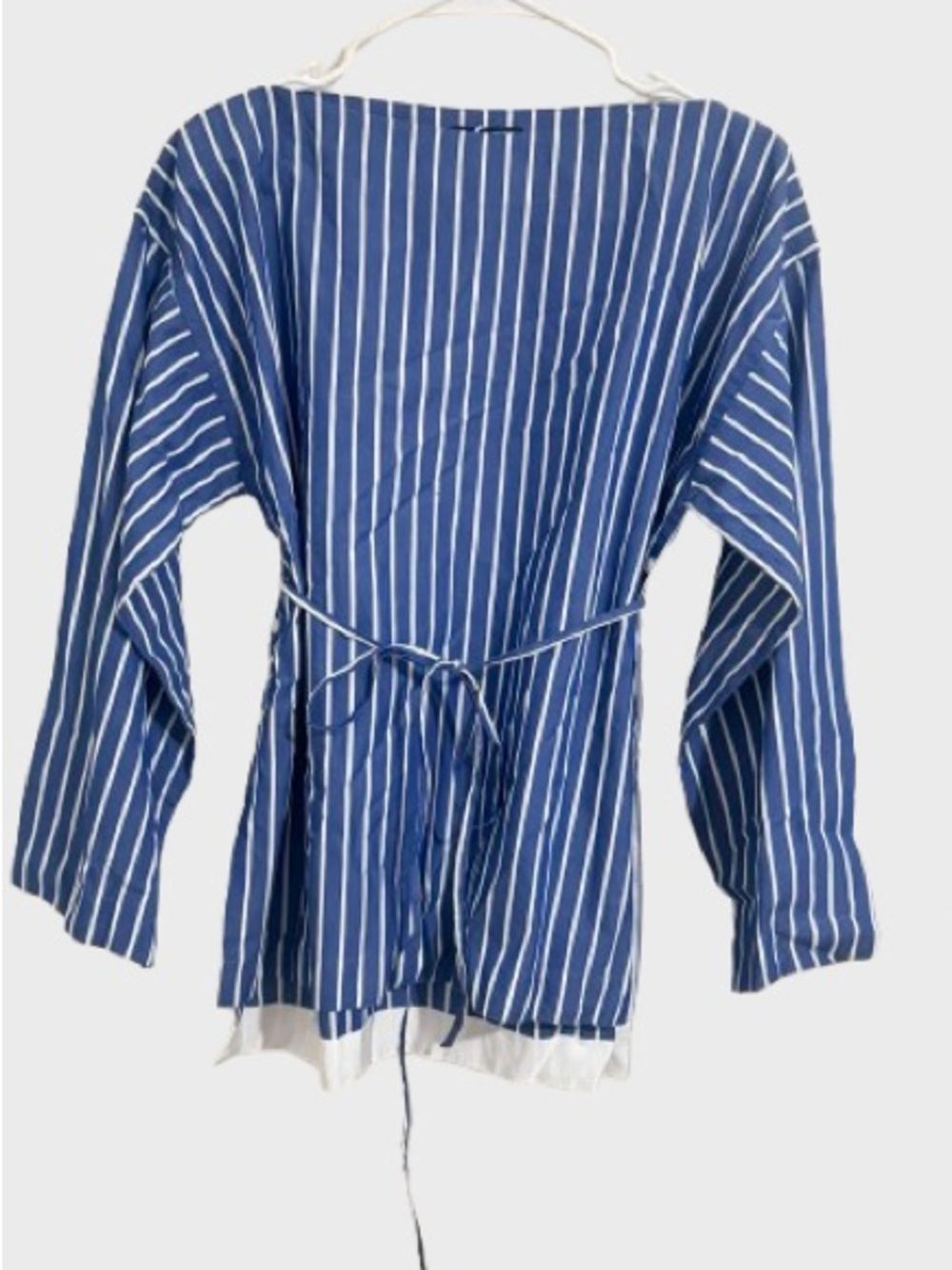 J.Crew Blue and White Striped Button-Front Top